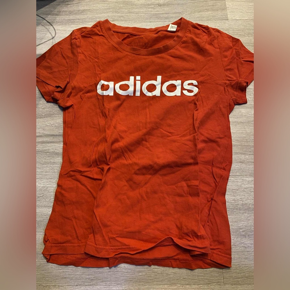 Adidas Bold Red Tee with White Logo